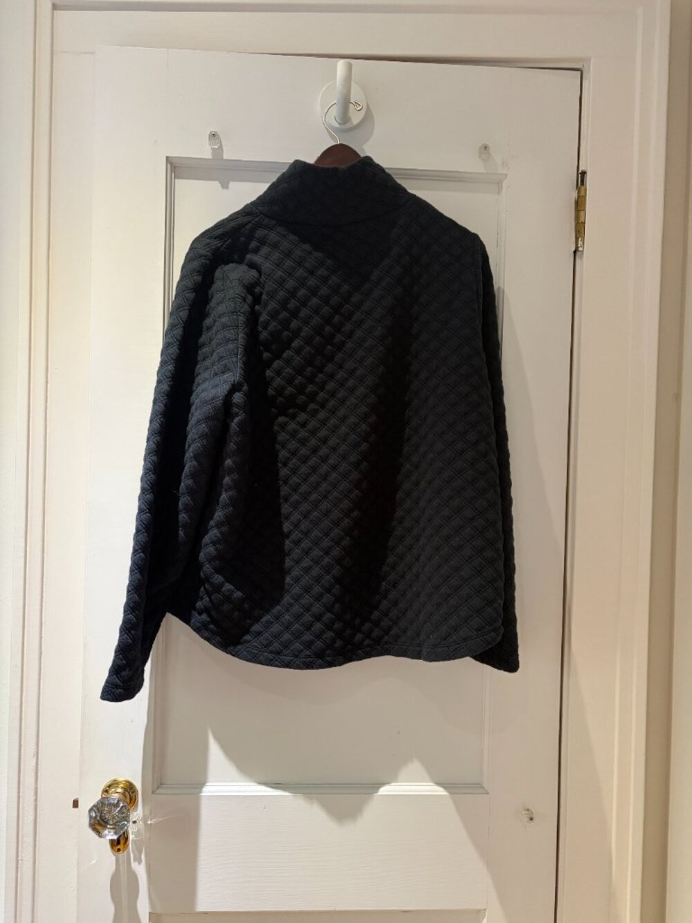 J.Crew Quilted Mockneck Pullover Top Size Large Black - Picture 4 of 9